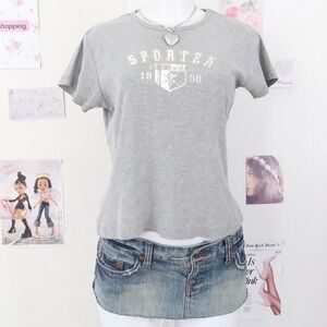 Vintage Sportek Grey Athletic Baby Tee